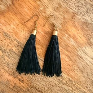 Elegant Black Tassel Earrings